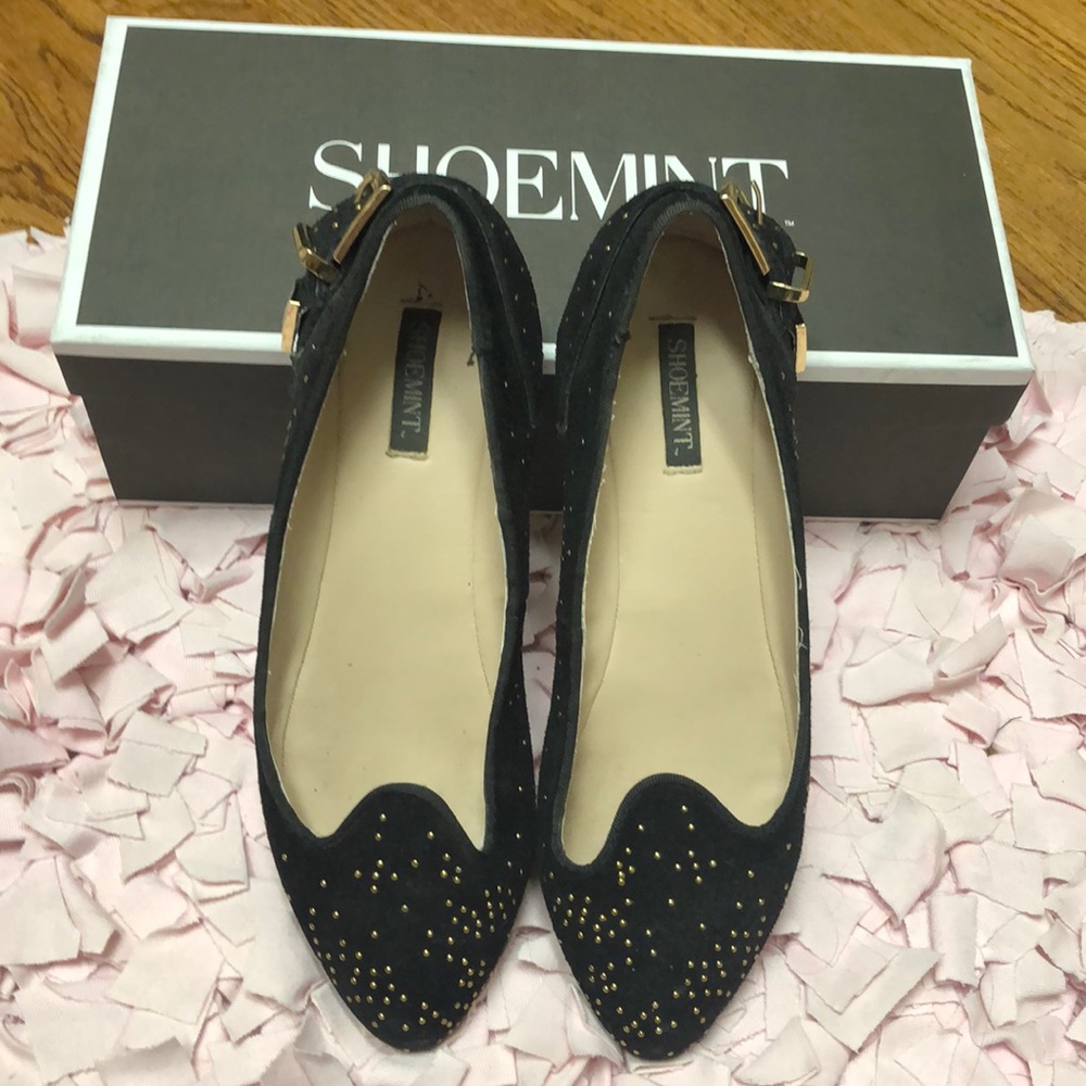 Shoemint Black Buckle Flats